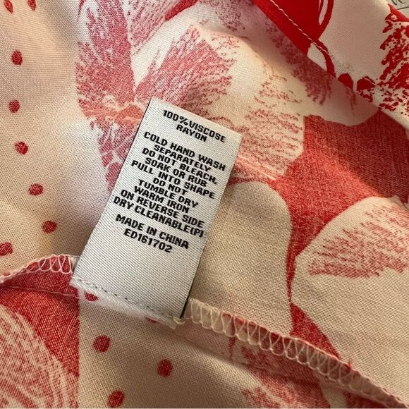 NWT Estelle Dress Floral Amazonian Lily A-line Red White Belt Size 4X - Picture 6 of 7